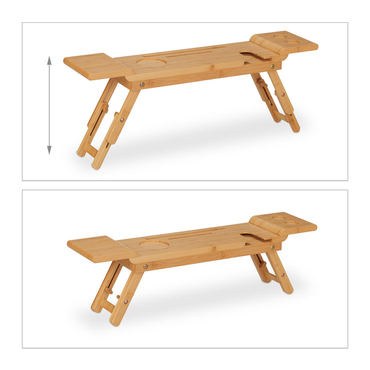 BADEWANNENABLAGE - Hellbraun, Holz (70/24.5/15.5cm) - Relaxdays