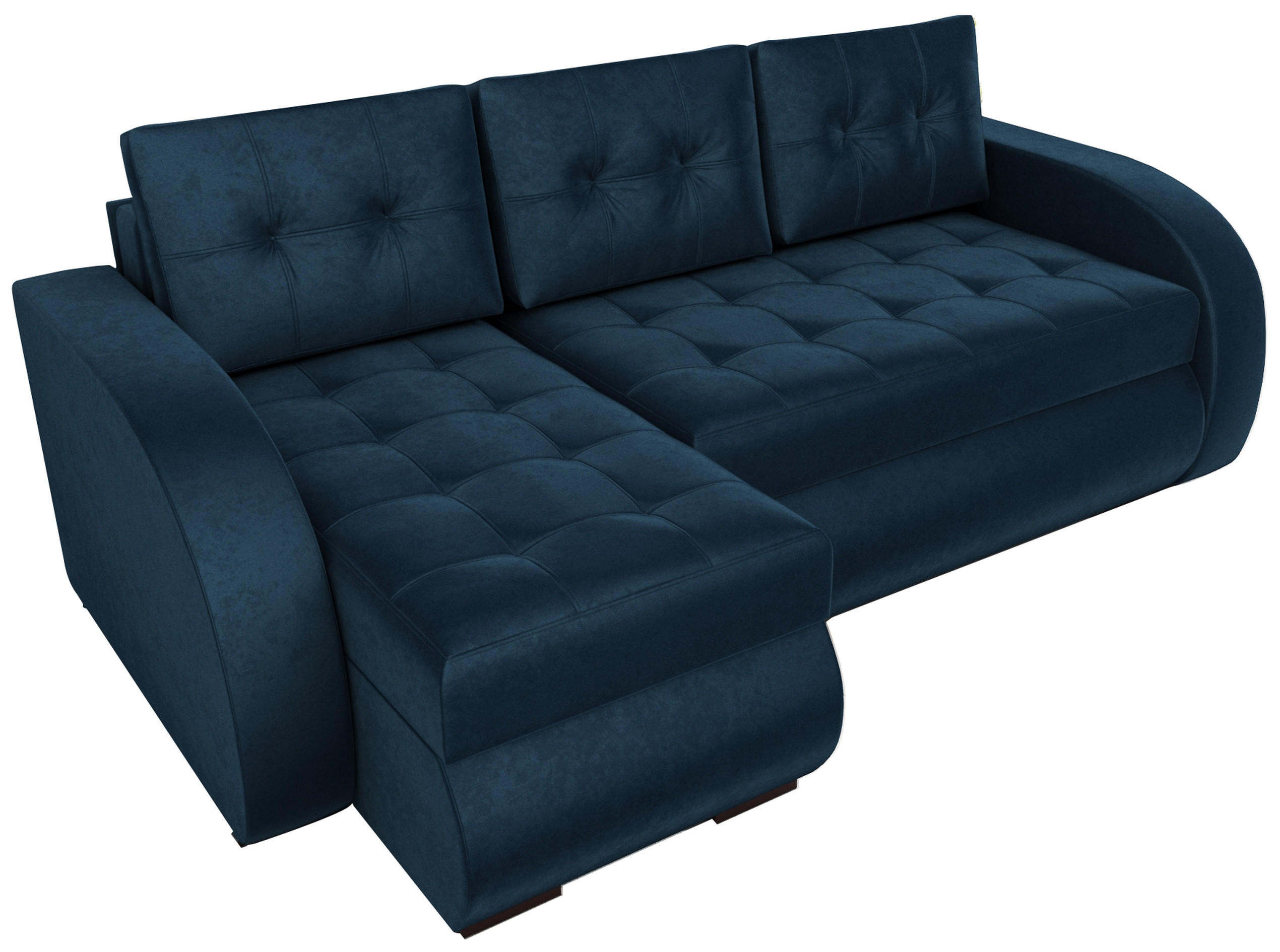 ECKSOFA Bergen mit Schlaffunktion Blau Samtstoff - Blau, Textil (238/141cm) - Bromarkt