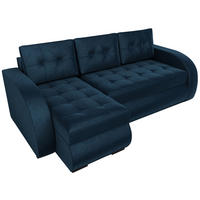ECKSOFA Bergen mit Schlaffunktion Blau Samtstoff - Blau, Textil (238/141cm) - Bromarkt