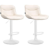 BARHOCKER 2er Set Vulcano Kunstleder weiß creme - Naturfarben/Weiß, Kunststoff/Metall (49/106/51cm) - TPFLiving