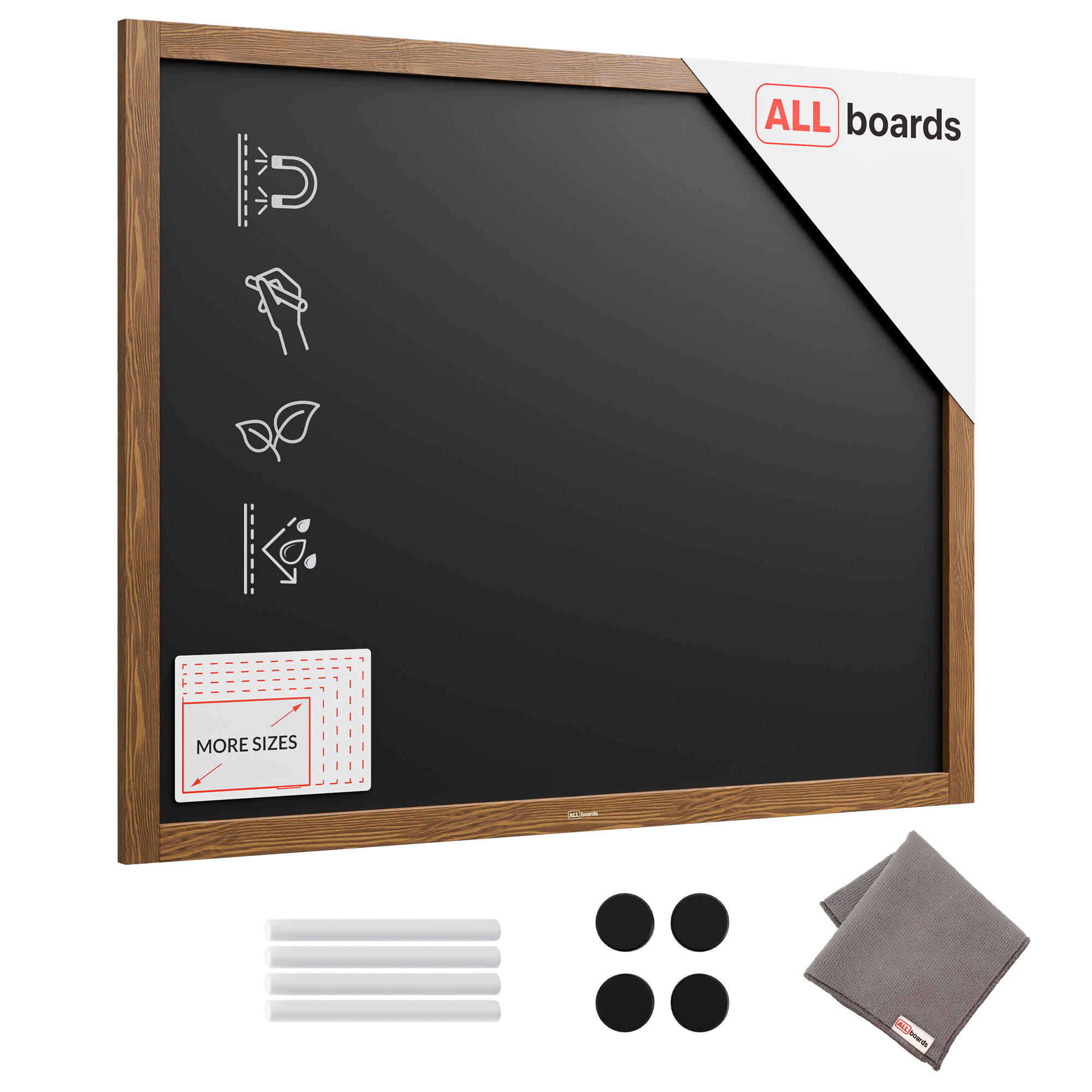 ALLboards Kreidetafel Braun 100x80x2 cm