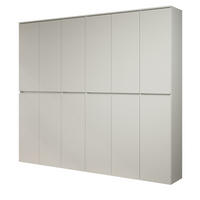 GARDEROBENSCHRANK weiß 222 x 191 cm, Schuhschrank 12-türig - Schwarz/Weiß, Holzwerkstoff/Kunststoff (222/191/34cm) - Top.Furn