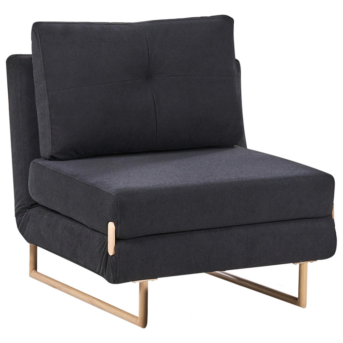 RAZTEGLJIV FOTELJ blago črna Jerslev - črna, tekstil (79/87/84cm) - Beliani