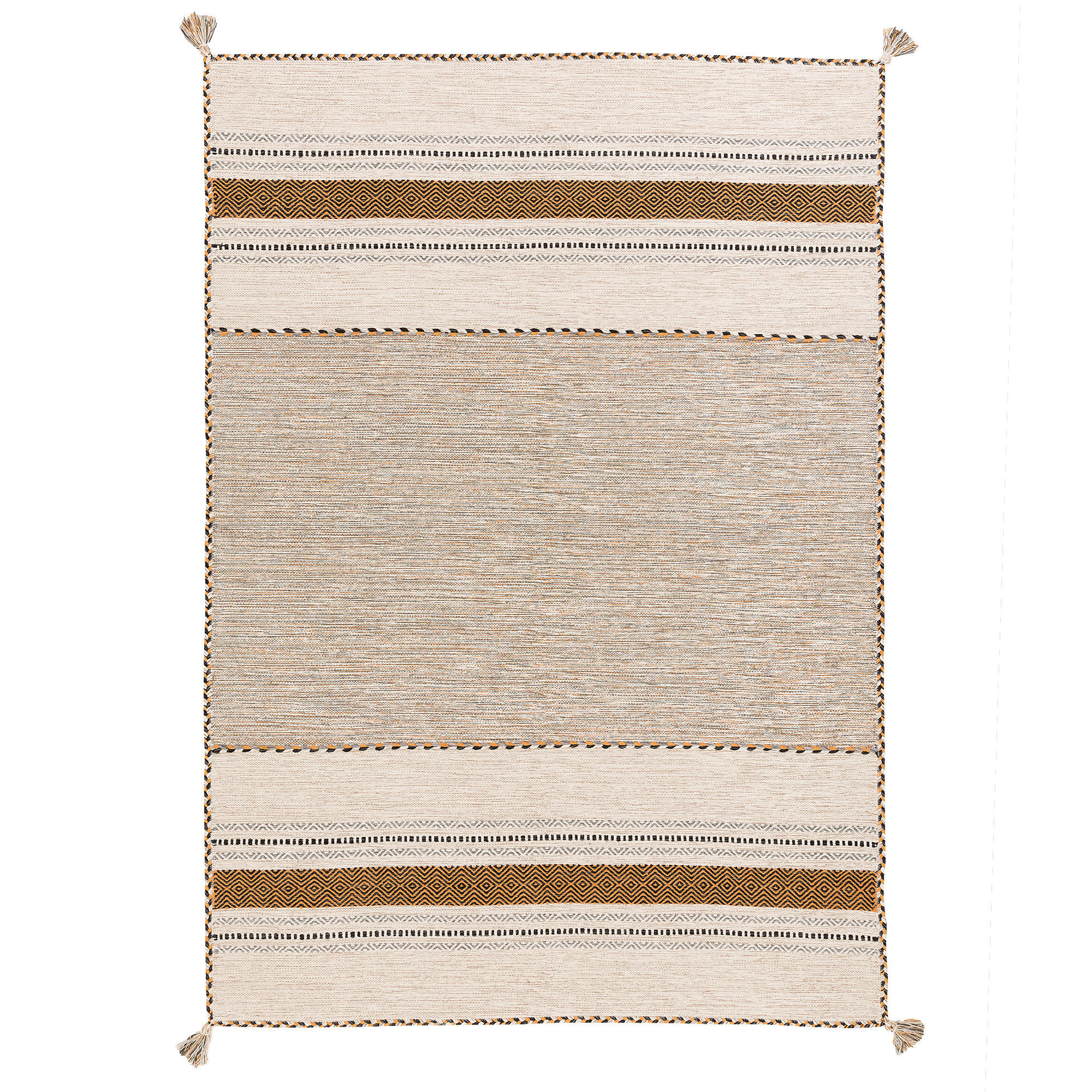 NATUR TEPPICH KELIM NAVARRO - Currygelb, Textil (140/200cm) - Pergamon