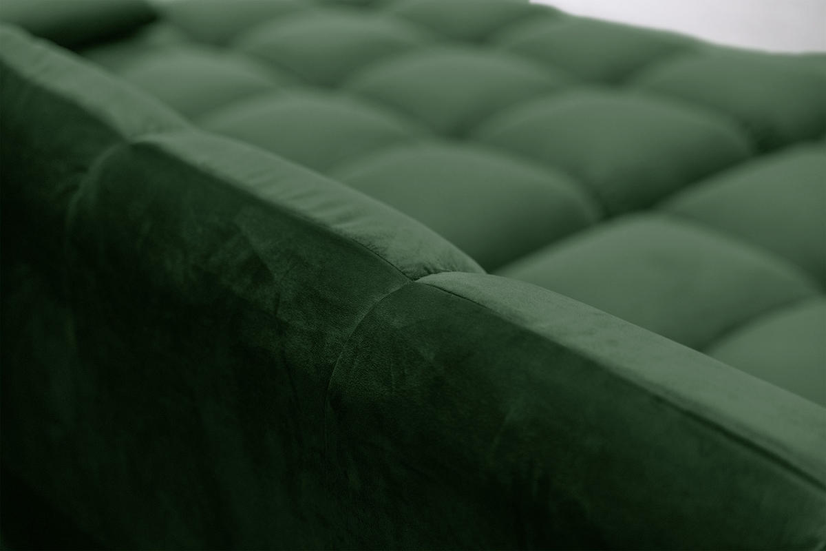 BIG SOFA VIVIEN Smaragdgrün Velvet - Smaragdgrün/Schwarz, Kunststoff/Textil (296/85/178cm) - KAWOLA