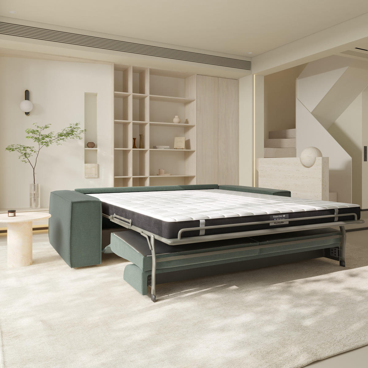 SCHLAFSOFA GERADE Samt Smaragdgrün 216cm - Smaragdgrün, Textil (216/90/100cm) - Sia Home