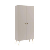 KLEIDERSCHRANK NATURA, 87 cm, Kaschmir, mit 5 Fächern - Grau, Holz (87/212/41cm) - Excellent Home