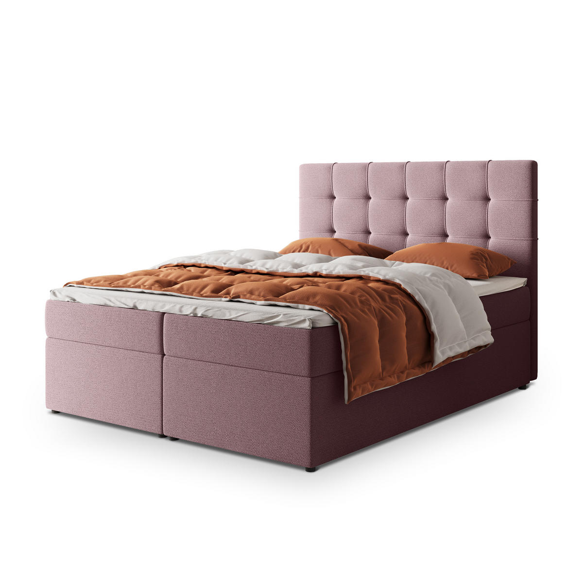 POSTEL BOXSPRING PALMA 180x200 cm, s matrací a úložným prostorem, starorůžová - starorůžová, kompozitní dřevo/textil (180/200cm) - MASSENO