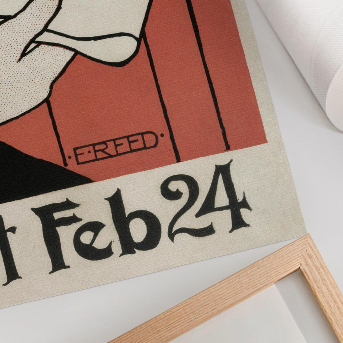 POSTER - 59x84 cm - Ethel Reed - Frau mit einer Zeitung - Rot, Textil (59/84/0.1cm) - TULUP