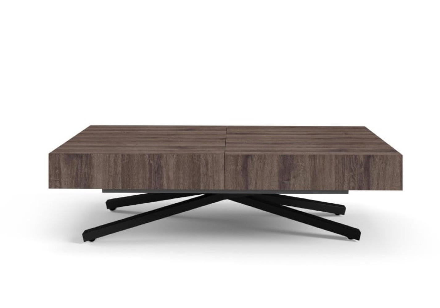TISCH Anthrazit SIENNA Modern X Beine Sherman Oak - Braun, Holzwerkstoff (80/80/80cm) - Sepro Meble