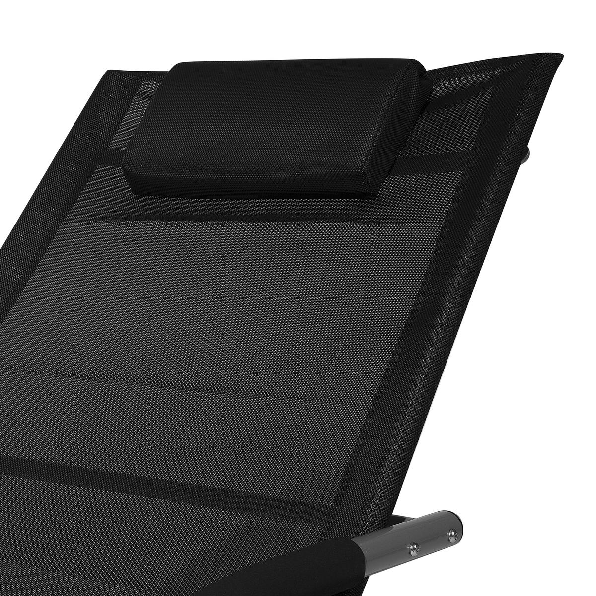 GARTENLIEGE Schaukelfunktion Schwarz Carano - Schwarz, Metall (63/84/149cm) - Beliani