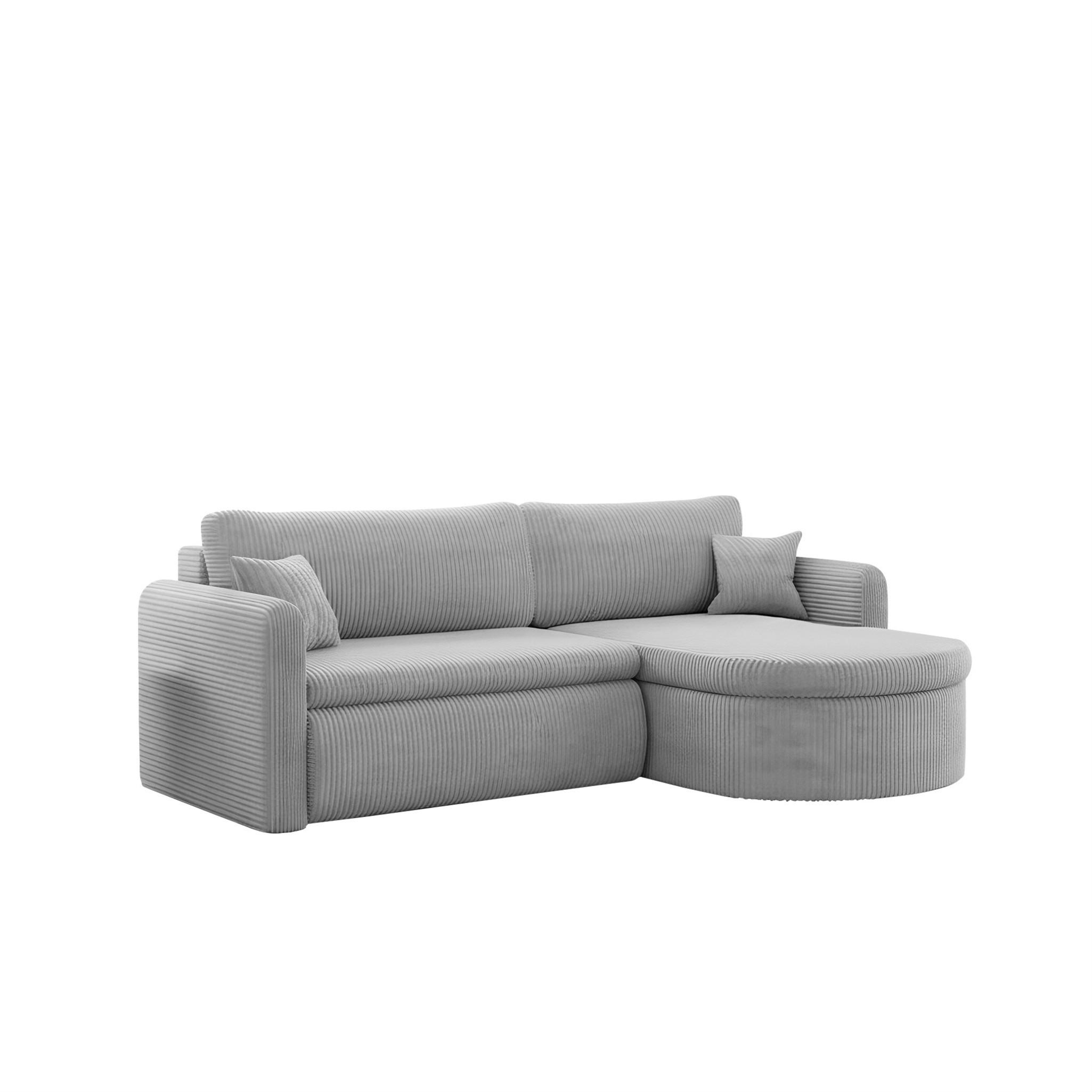 ECKSOFA Feliz In Poso - Hellgrau, Holzwerkstoff/Textil (250/160cm) - Fun Möbel