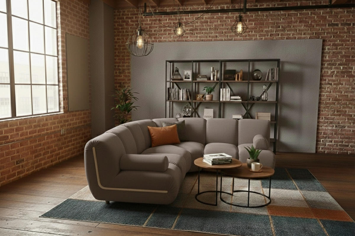 MODULSOFA LAYLA Taupe Velvet - Taupe/Schwarz, Buchenholz/Textil (213/213cm) - KAWOLA