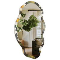 SPIEGEL 90x45 cm asymmetrisch mit Druck - Gänseblümchen Natur - Transparent, Glas (45/90/0.4cm) - TULUP