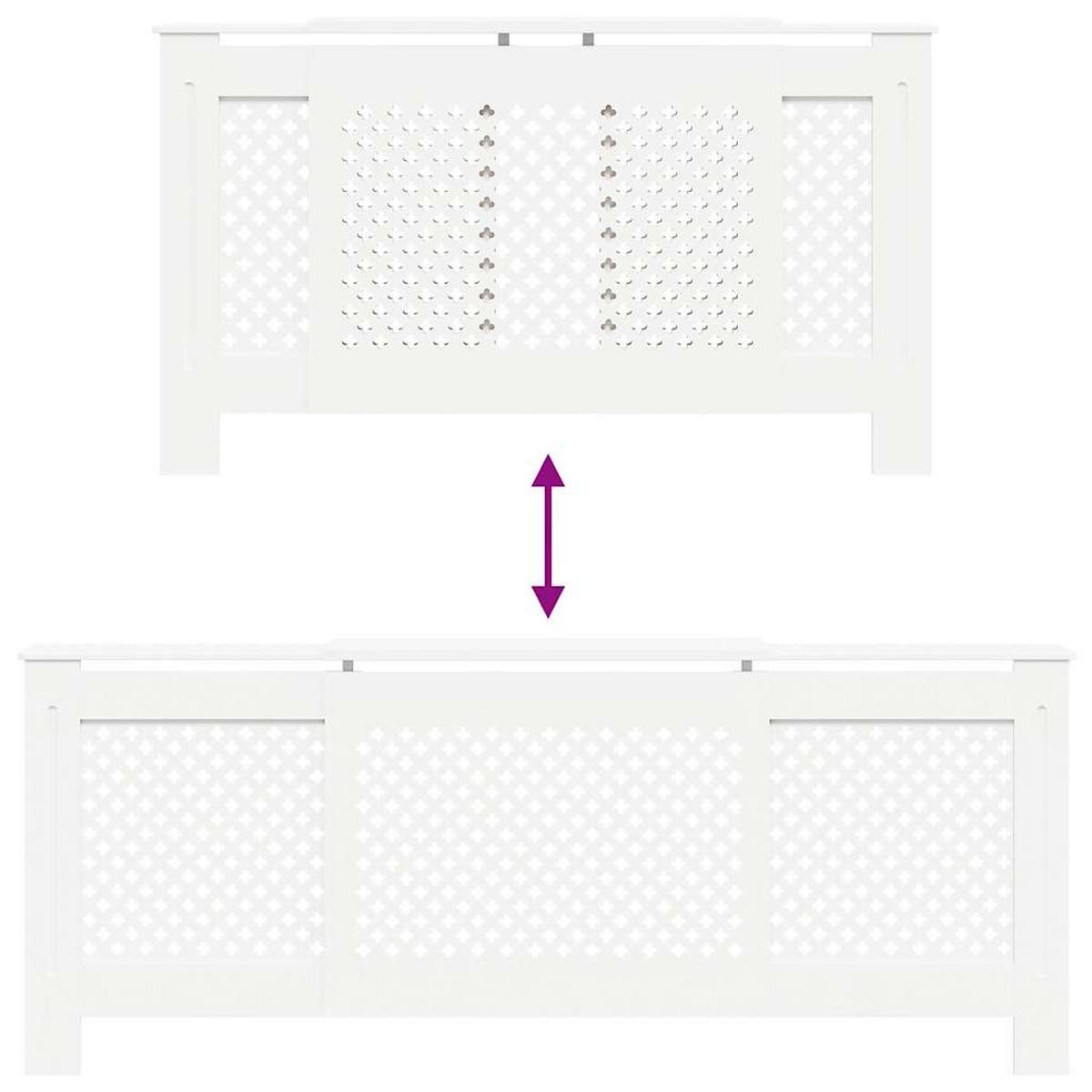 HEIZKÖRPERABDECKUNG mit mit Rautenmuster, 141-205 cm, aus MDF, Weiß, modernes Design für Wohnzimmer - Weiß, Holz (19/205/81.5cm) - vidaXL