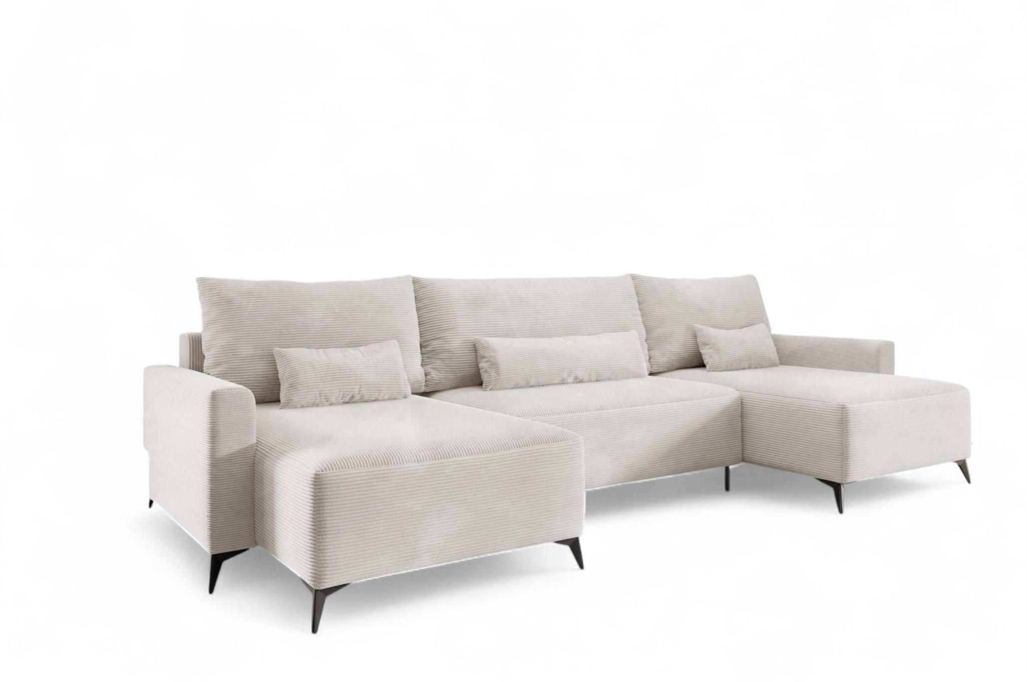 WOHNLANDSCHAFT Silves - Weiß, Holzwerkstoff/Textil (382/81/148cm) - Fun Möbel