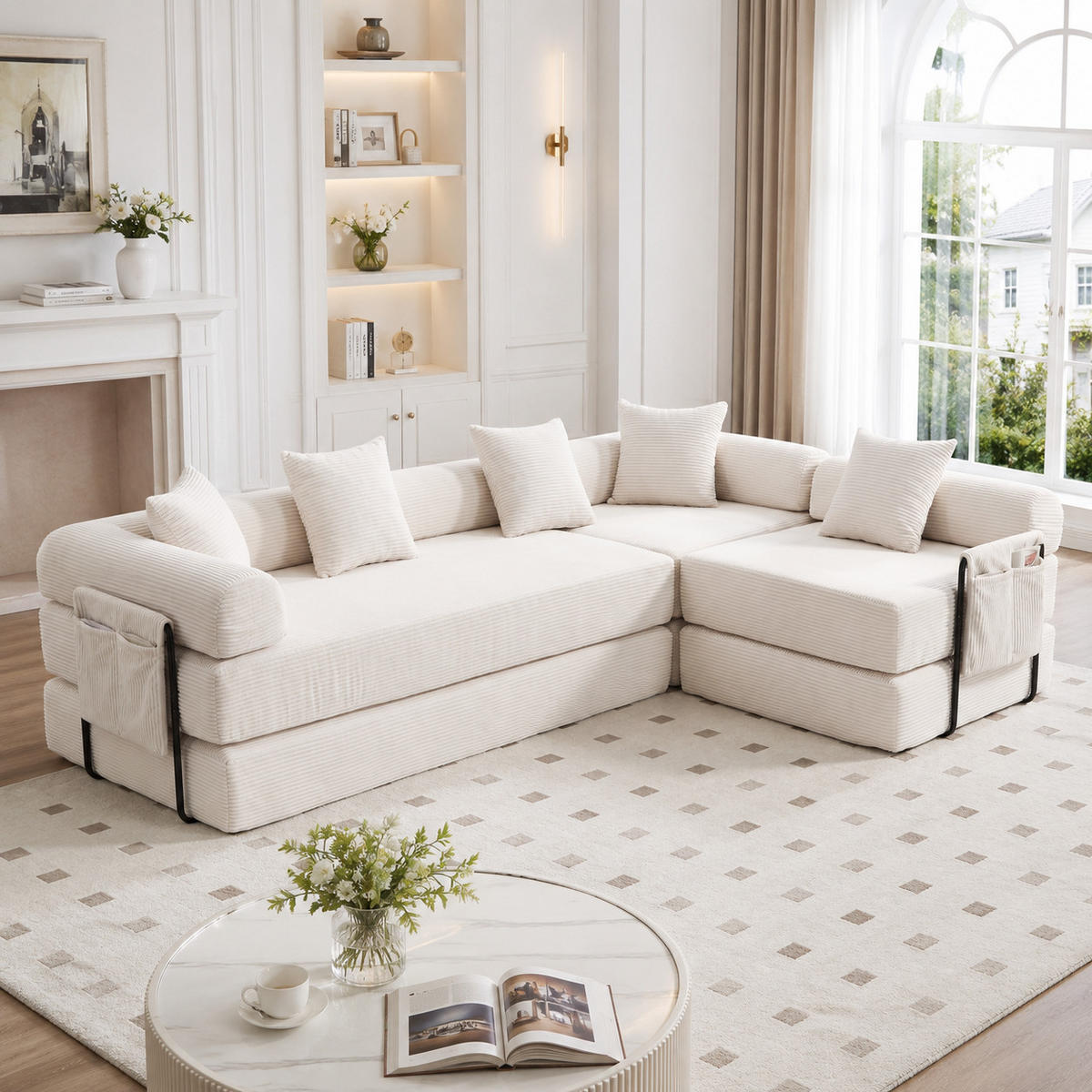 ECKSOFA DE-33695 mit Vakuumverpackung Beige - Beige, Textil (270/180cm) - ComfortXL