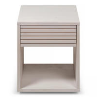NACHTTISCH Emma, weiße Birke, 38/40/50 cm - Weiß, Holz (40/50/38cm) - WOODEK
