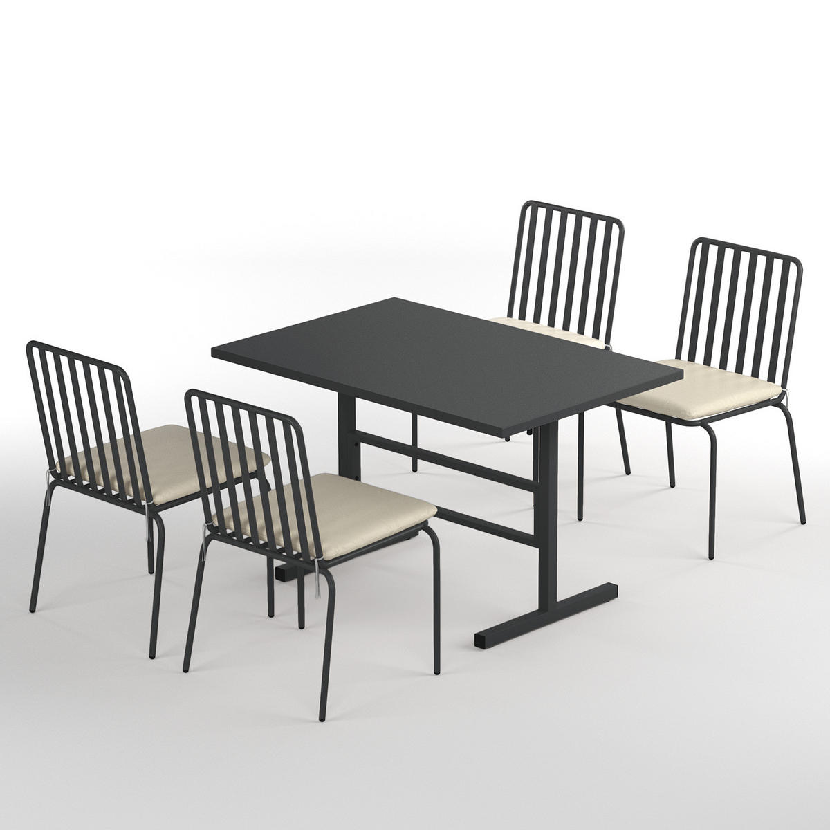 GARTENESSGRUPPE - 5-teilig - Stahl - Anthrazit - Anthrazit, Metall - home24