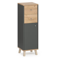 MIDISCHRANK Senyo Anthrazit 30 x 95 cm mit Schubladen - Anthrazit, Holzwerkstoff (30/95/30cm) - Vicco