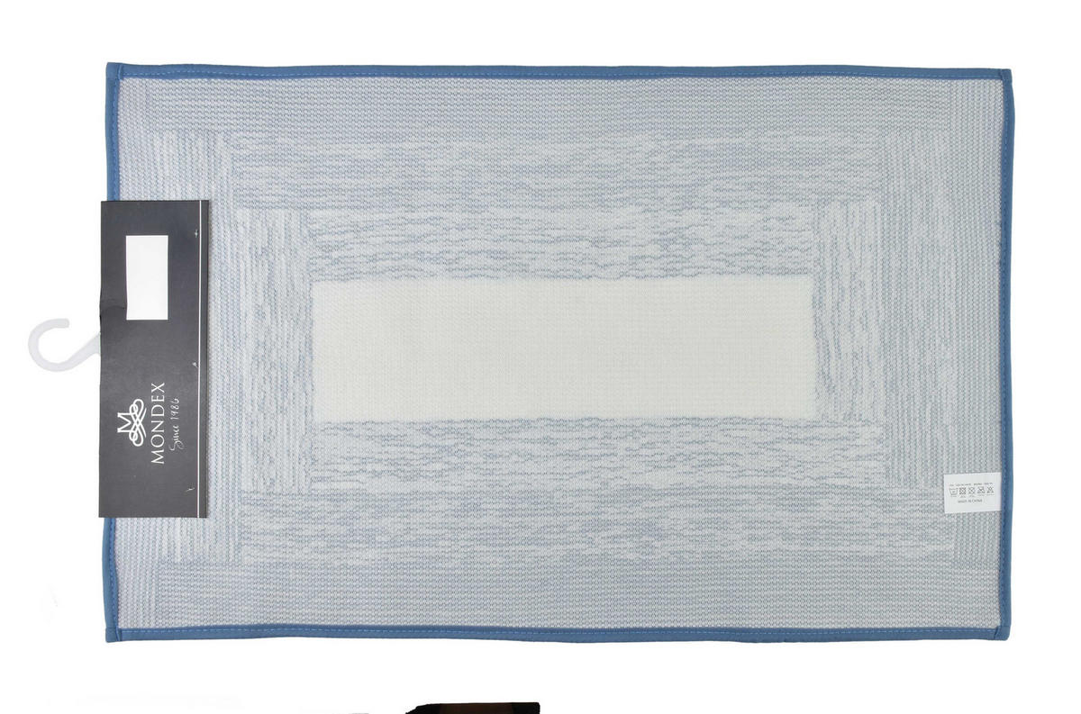 BADTEPPICH Zac Blau 80/50/2 cm Textilien - Blau, Textil (50/80cm) - Mondex