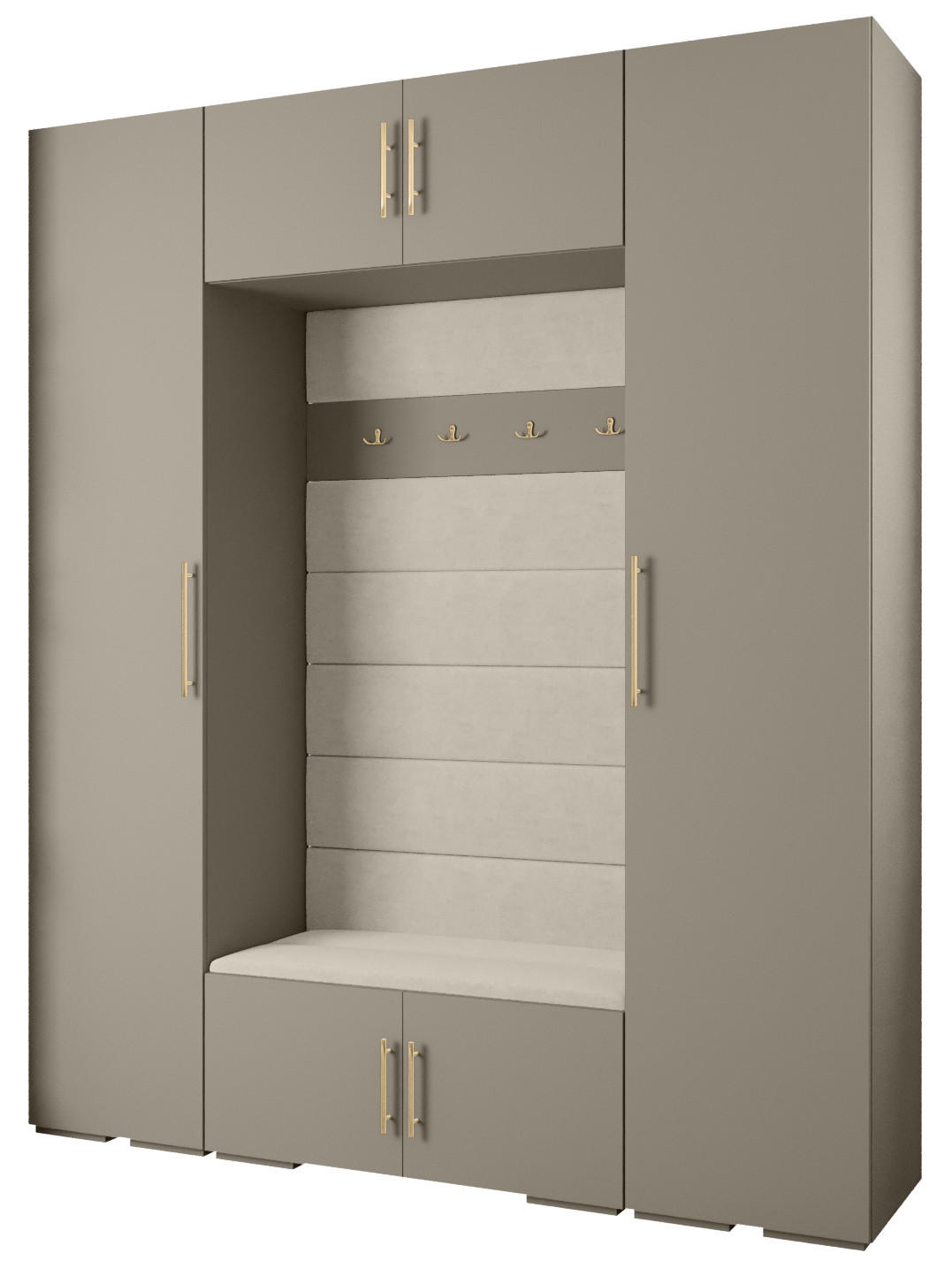 GARDEROBEN-SET 236,7/200/47 - Kaschmir/Beige, Holz/Metall (200/236.7/47cm) - Abiks Möbel
