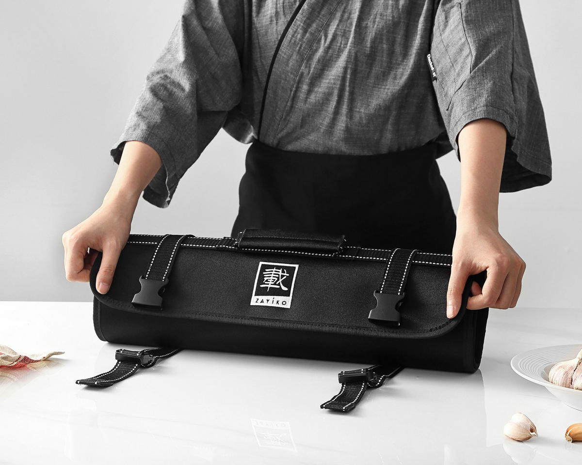 MESSERTASCHE SCHWARZ 13 FÄCHER - Schwarz, Kunststoff (94/1/47cm) - Zayiko