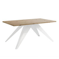 AUSZIEHTISCH XANDRO 140/80/76 cm mit Metallgestell, Weiß / Artisan-Eiche - Weiß/Eiche Artisan, Holzwerkstoff/Metall (80/140/76cm) - Idohome