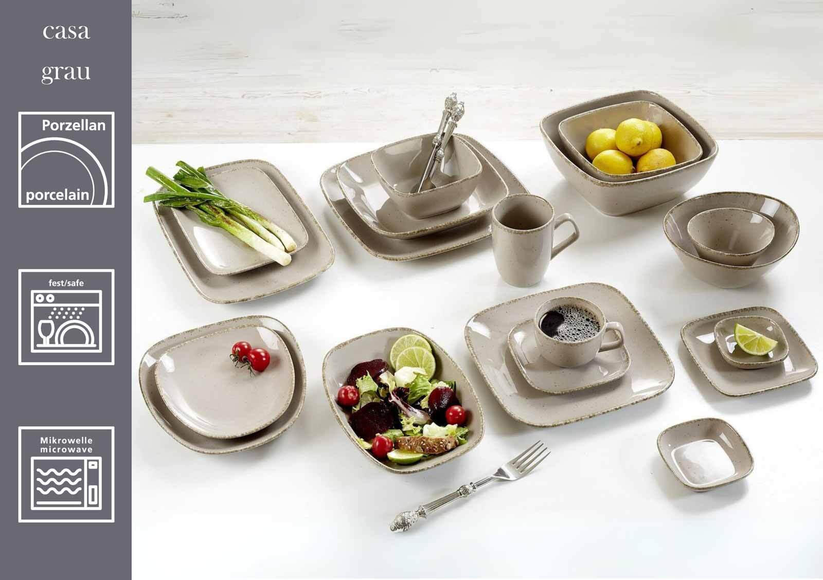 SERVIERSCHALEN Casa Grau 16,5 x 19 cm 3er Set - Grau, Keramik (19/8/16.5cm) - Ritzenhoff Breker