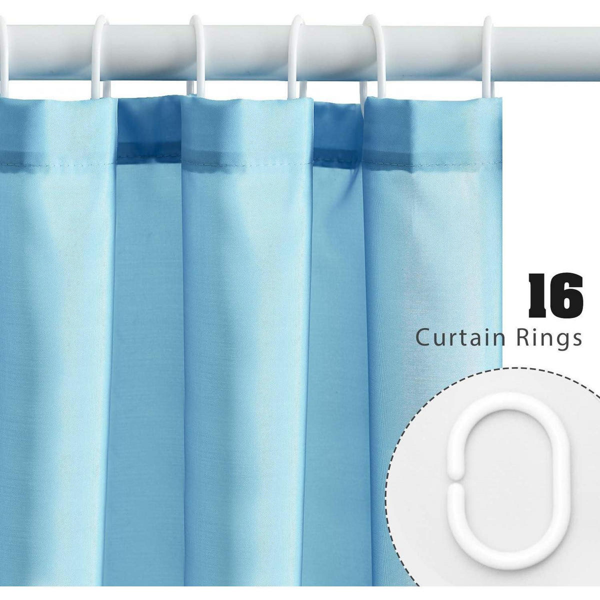 DUSCHVORHANG Hellblau 244 x 200 cm - Hellblau, Textil (244/200cm)