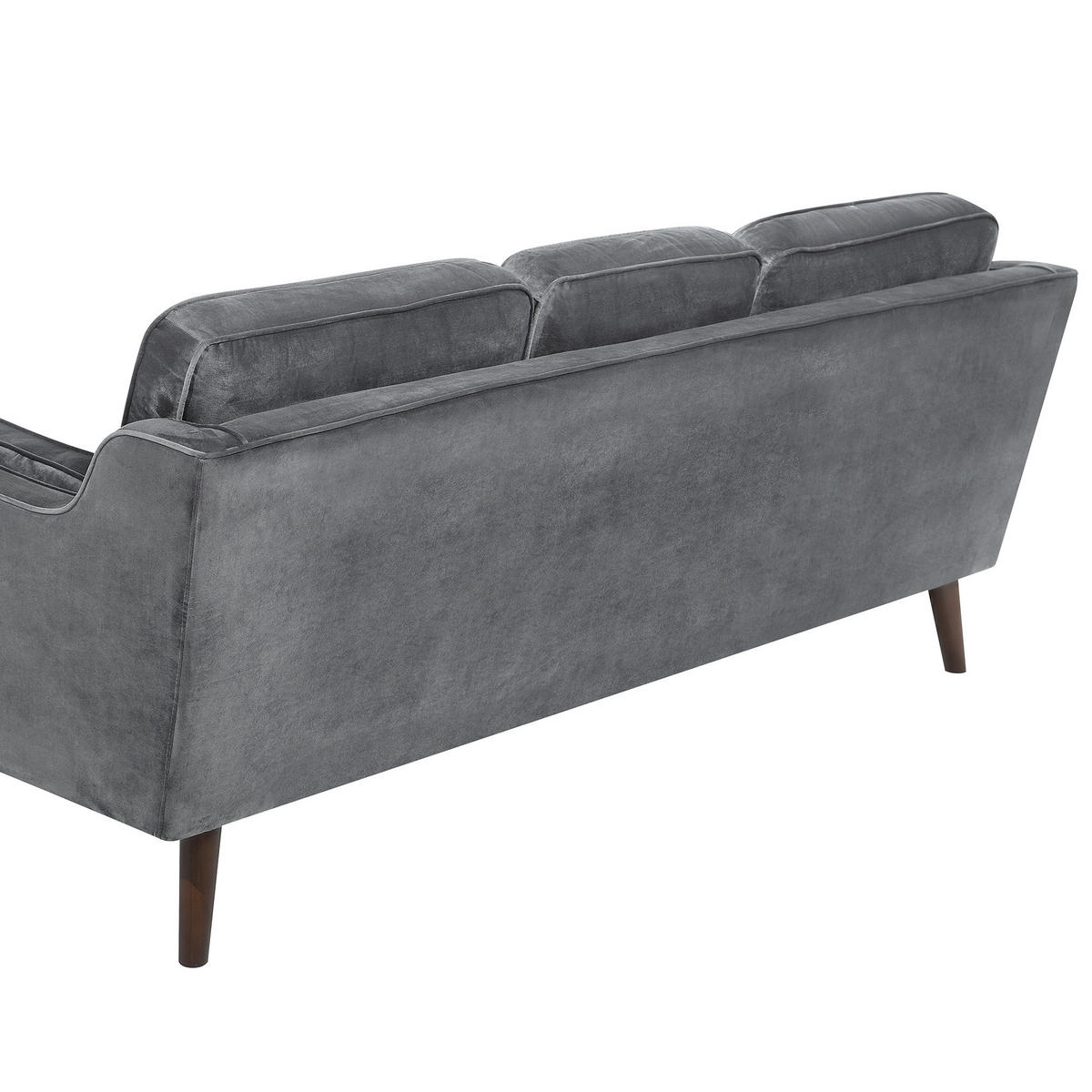 3-SITZER-SOFA Samtstoff Dunkelgrau Lokka - Dunkelgrau, Textil (204/85/83cm) - Beliani