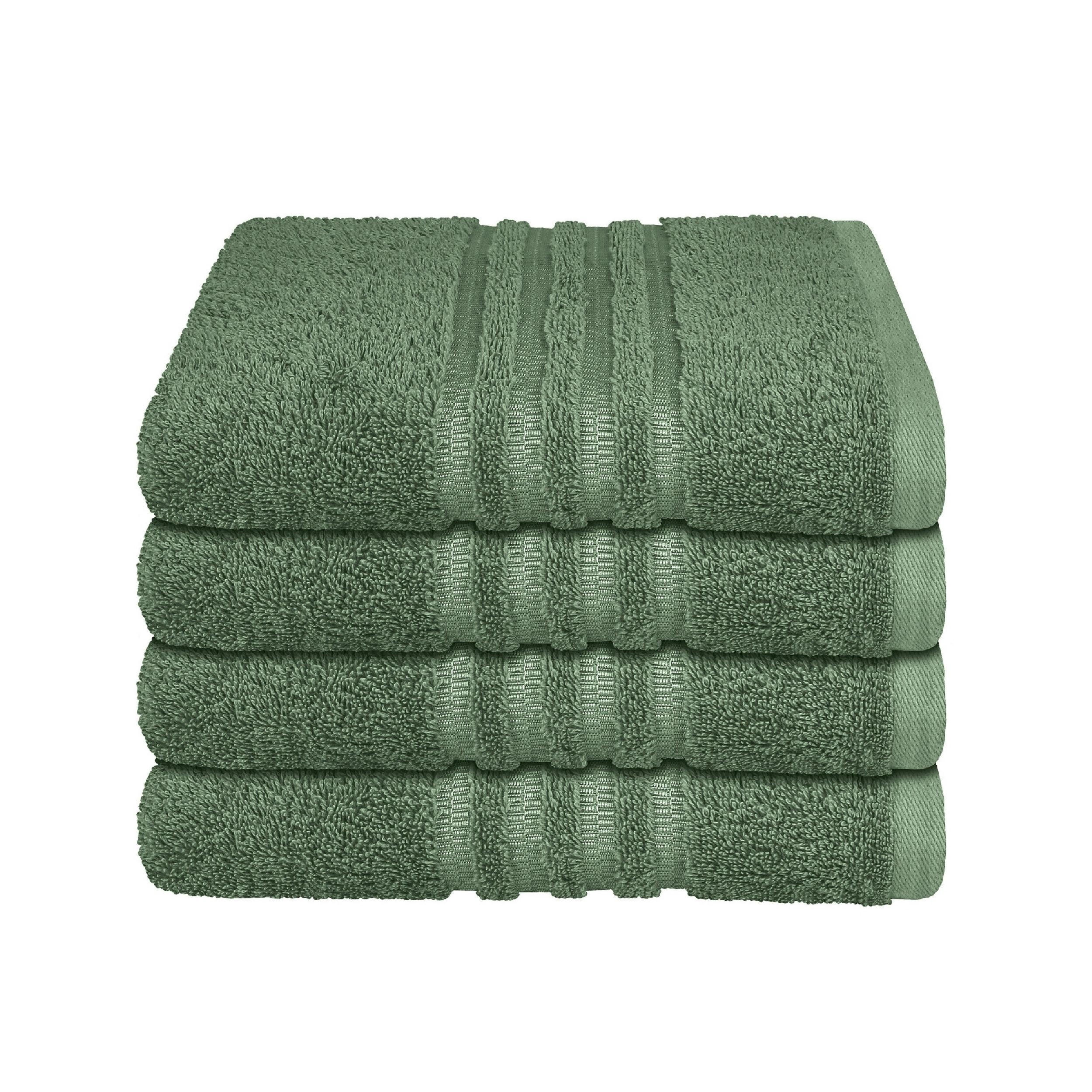 HANDTUCHSET Milano - 4-teilig - 50x100 cm - Dunkelgrün - Dunkelgrün, Textil (50/100cm) - SCHIESSER
