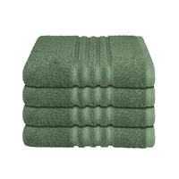 HANDTUCHSET Milano - 4-teilig - 50x100 cm - Dunkelgrün - Dunkelgrün, Textil (50/100cm) - SCHIESSER