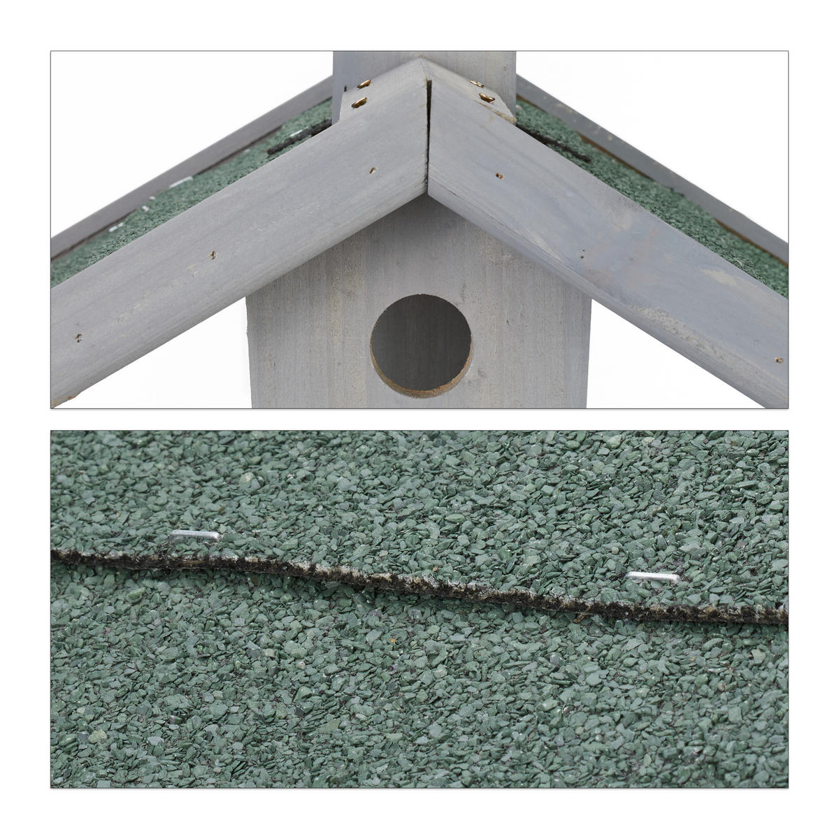 VOGELFUTTERHAUS - Grau, Holz (67/135/56cm) - Relaxdays