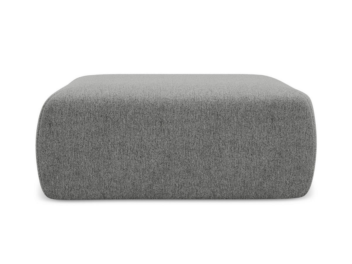 POUF Chenille Stoff Grau - Schieferfarben/Schwarz, Kunststoff/Textil (102/40/62cm) - Makamii