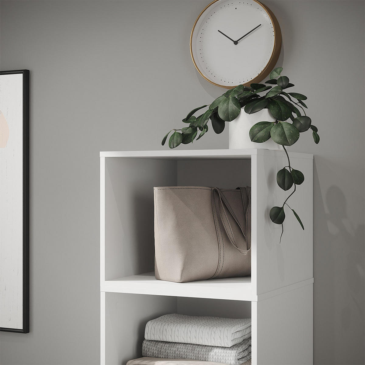 ZGORNJI DEL OMARE Elmo Bela 50 x 40 cm - bela, leseni material (50/40/50cm) - Vicco