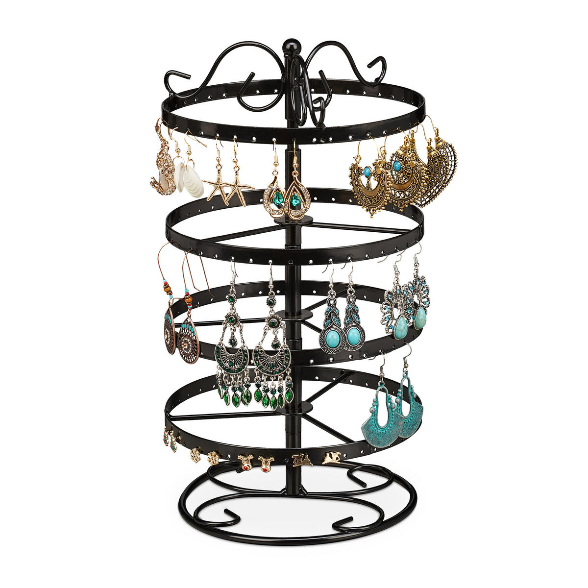 OHRRINGHALTER - Schwarz, Metall (16.5/30/16.5cm) - Relaxdays