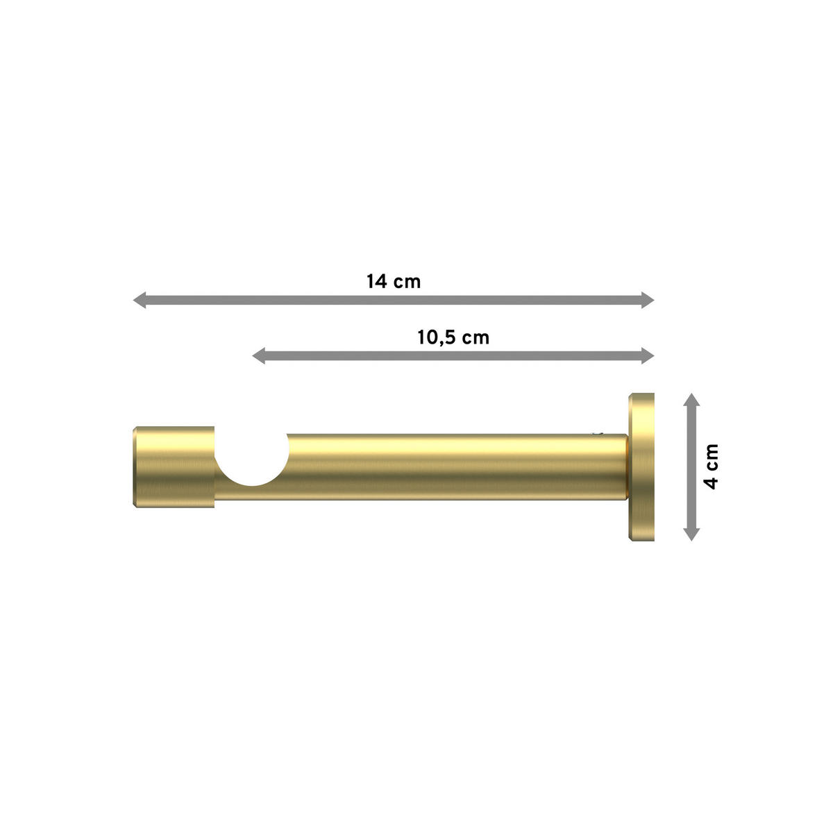 TRÄGER FÜR GARDINENSTANGEN 20 mm Ø, Prestige 1-läufig, Messing-Optik - Messingfarben, Metall (13.7/4/4cm) - INTERDECO