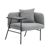 SESSEL mit Beistelltisch und Staufächern, DE-42267, Grau - Grau, Metall (86/71/72cm) - ComfortXL