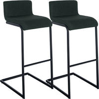 BARHOCKER 2 Stoff Dunkelgrau - Dunkelgrau/Schwarz, Textil/Metall (40/96/50cm) - CLP