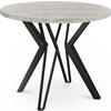 ESSTISCH Revena runder ausziehbarer, Grauer Beton 100-180/100/76 cm - Hellgrau/Schwarz, Holzwerkstoff/Metall (100/100/76cm) - WFL GROUP