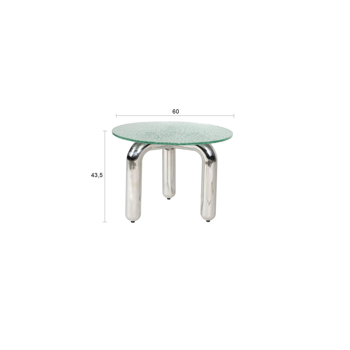 BEISTELLTISCH Marly Rund 60 cm Silber - Silberfarben, Glas (60/60/43.5cm) - Dutchbone