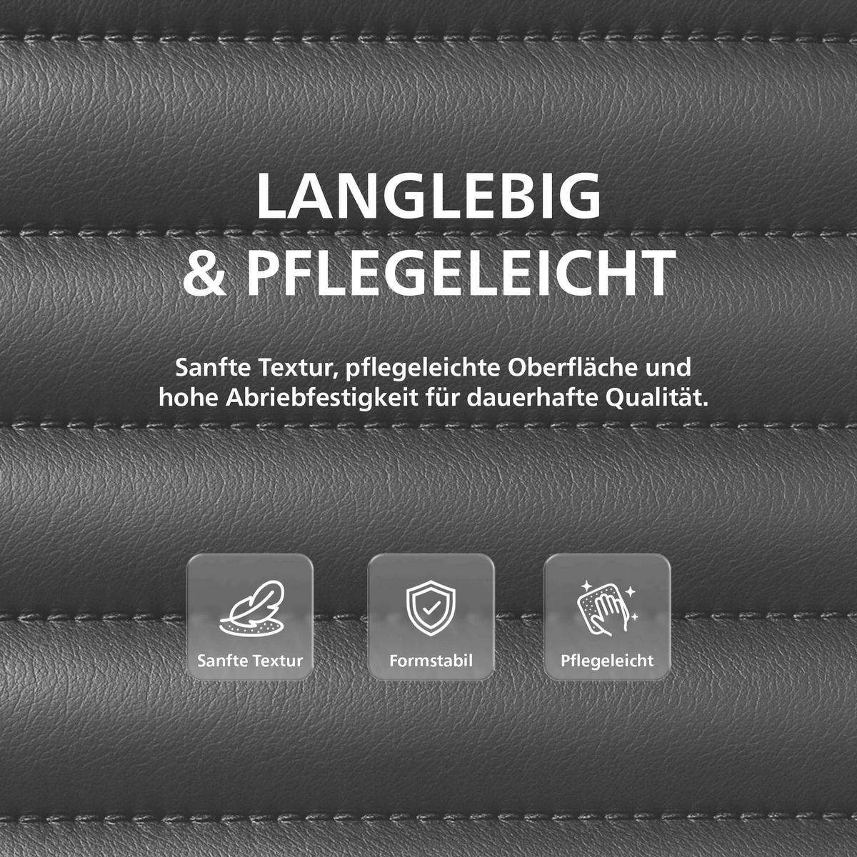 HOCKER Lederlook Grau - Chromfarben/Grau, Textil/Metall (42/80/52cm) - CLP