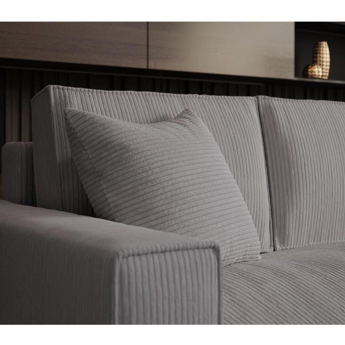 ECKSOFA Parys L grau - Schwarz/Grau, Kunststoff/Textil (290/185cm) - Beautysofa