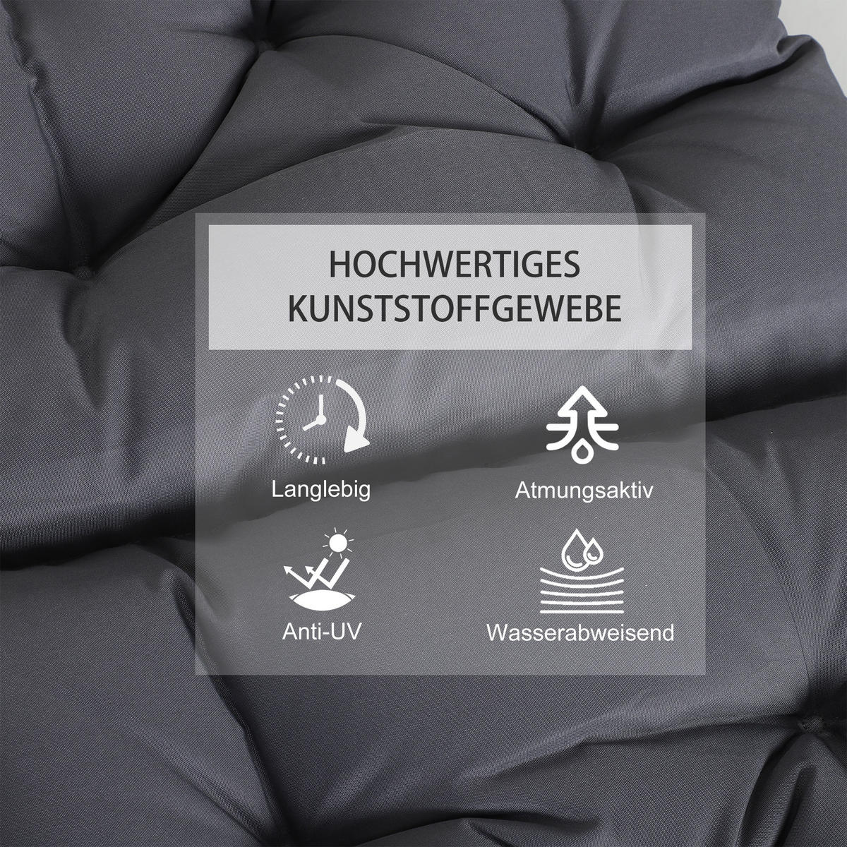 SITZKISSEN, Oxford, Schaumstoff, Grau - Grau, Kunststoff/Textil (50/8/98cm) - Outsunny