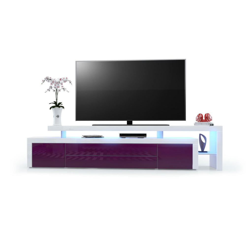Thumbnail - Vladon Lowboard, Brombeere, Holzwerkstoff, 227x52x35 cm, Wohnzimmer, Wohnwände, Lowboards, Lowboards stehend