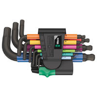 WINKELSCHLÜSSELSATZ 950/9 Hex-Plus Multicolour 2, BlackLaser, 9-teilig - Multicolor, Kunststoff (145/95/30cm) - Wera
