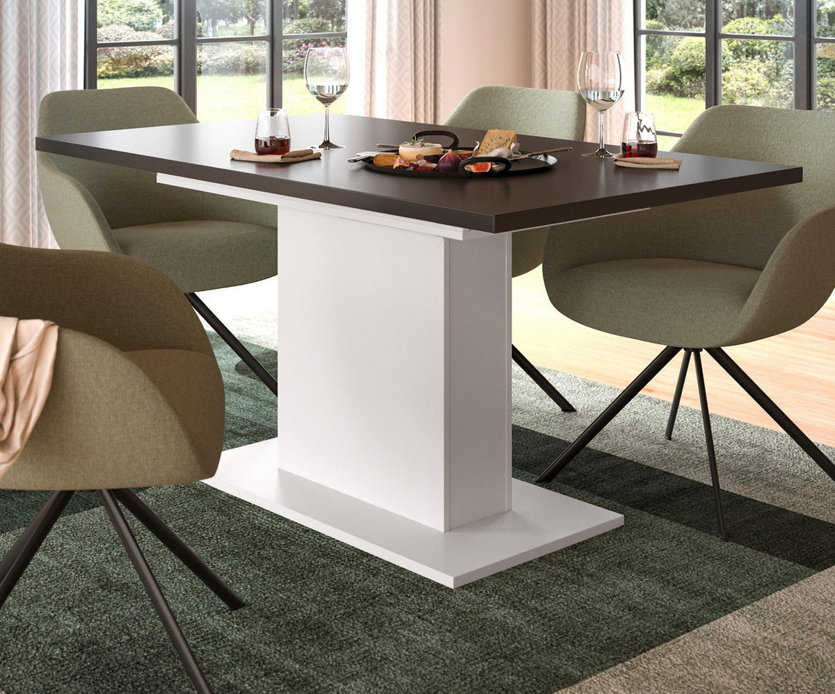 ESSTISCH weiß, grau, Küchentisch ausziehbar 150 - 190 cm - Weiß/Grau, Holzwerkstoff/Metall (150/90/76cm) - Inn.Furn