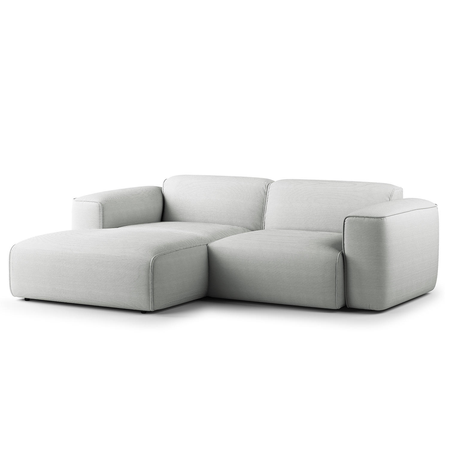 ECKSOFA mit XL-Longchair - Schwarz/Grau, Kunststoff/Textil (260/171cm) - home24