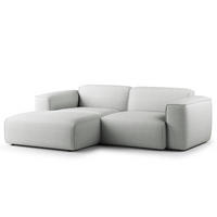 ECKSOFA mit XL-Longchair - Schwarz/Grau, Kunststoff/Textil (260/171cm) - home24